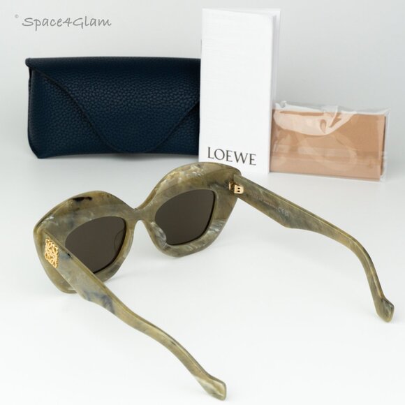 Loewe Women Sunglasses Green Brown Cat Eye LW40127I ANAGRAM 60E NEW AUTHENTIC - Picture 8 of 8